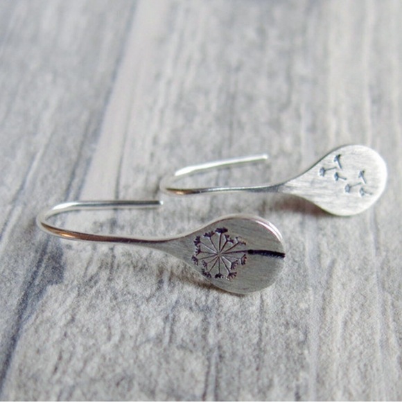 Any 4/$25! Silver Engraved Teardrop Threader Earrings - Picture 4 of 6